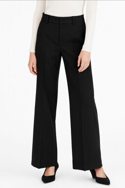 Erin Snow Black Wool Wide Leg High Rise Trouser Pants Size 10